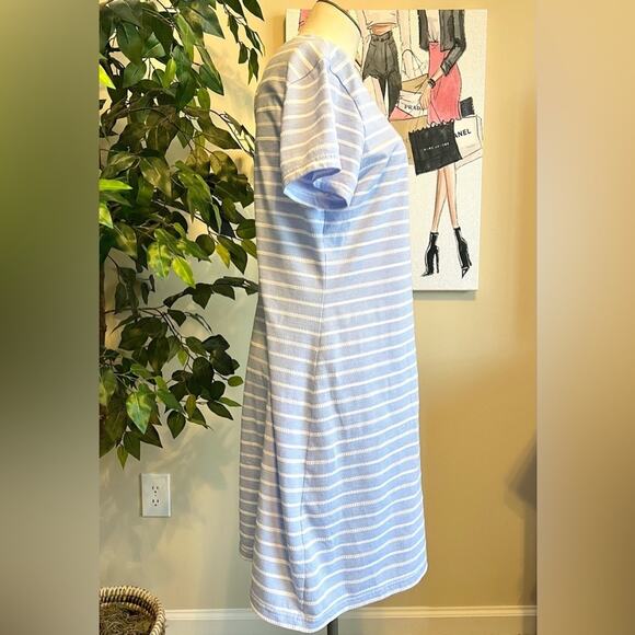 Sail to Sable Womens Blue & White Striped Rope Nautical Shirt Dress Size Large - Picture 3 of 8